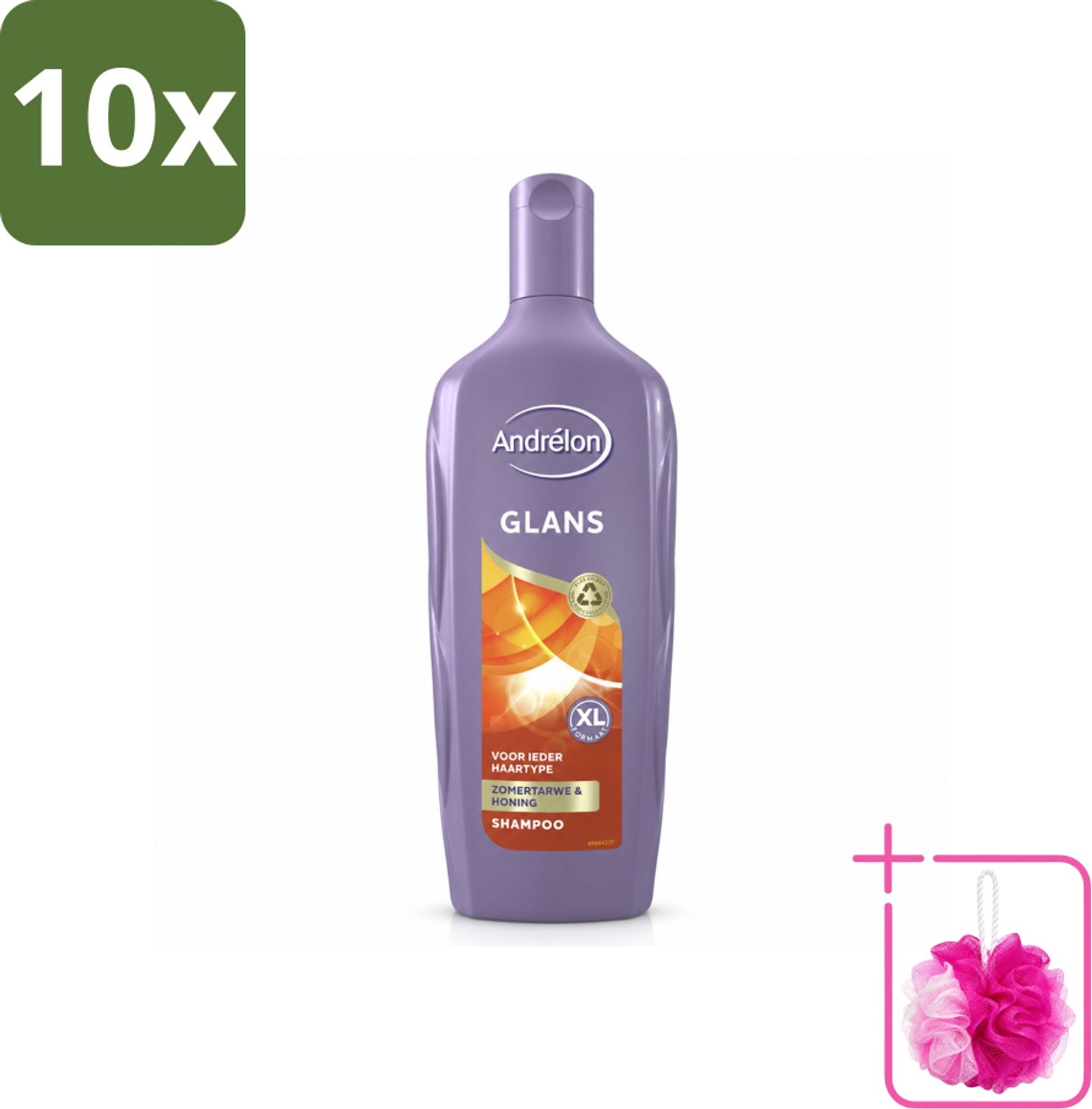 10 x Andrélon - Glans - Shampoo - 450 ml - Bulkverpakking - Glans haar - Douchemop - Natuurlijke glans
