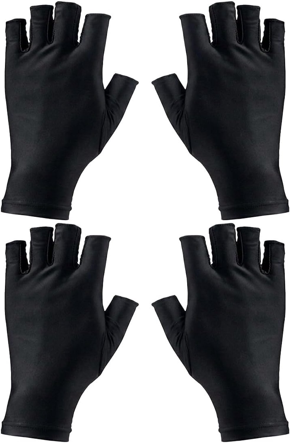 2 paar UV-handschoenen voor gelnagels, UPF200+, uv-bescherming, uv-bescherming, 999+, voor nagellamp, vingerloze handschoenen voor manicure, nail art, doe-het-zelf en salon, 2 paar
