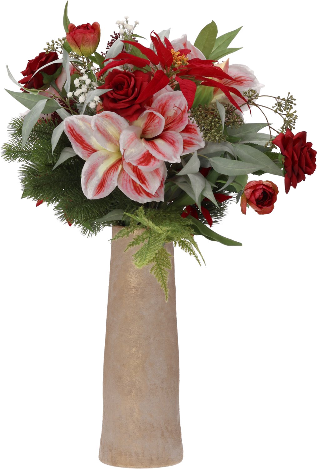 maxifleur Kunstplanten Kunst kerstboeket Sterre Lech 70cm Rood
