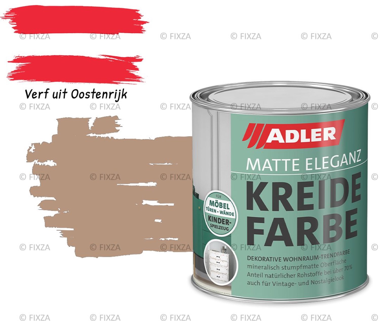 ADLER Vivido Krijtverf – Hert – Duurzame matte verf voor hout, meubels, deuren, metaal en kunststof – 750 ml