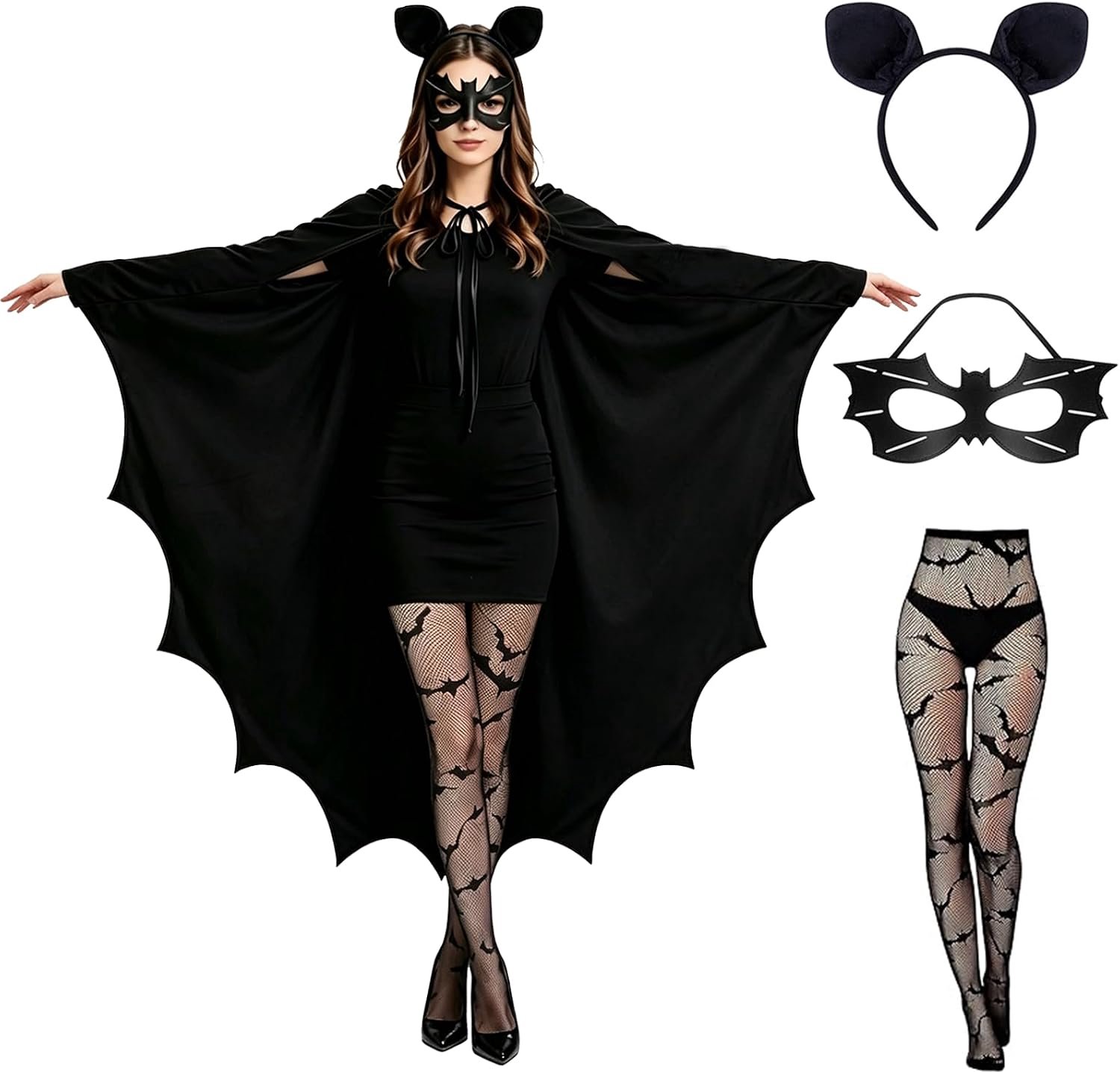 Dames - Halloween vleermuiscape volwassenen