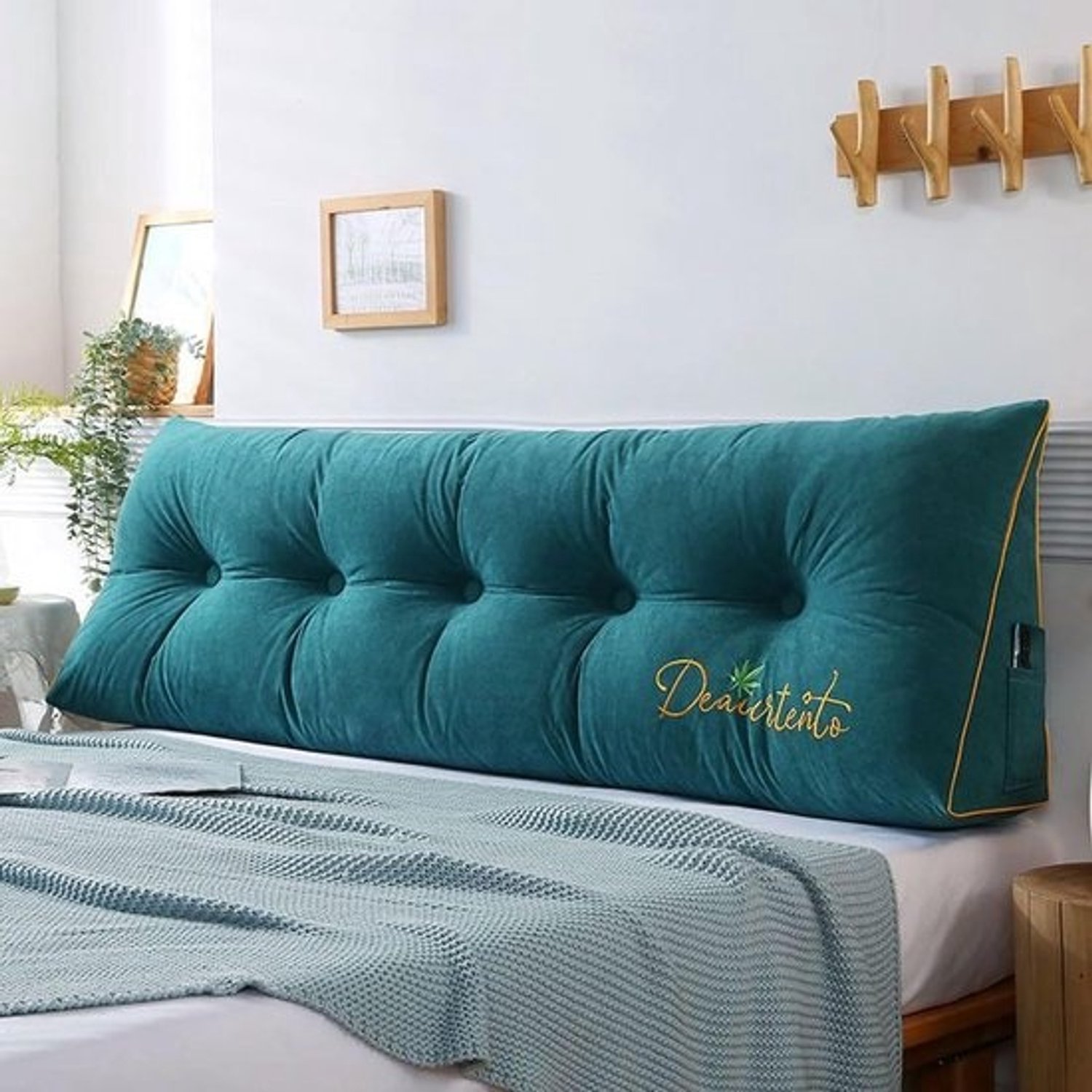 Groot driehoekig wigkussen - voor bed en sofa - Comfortabel rugsteunkussen - met afneembare hoes