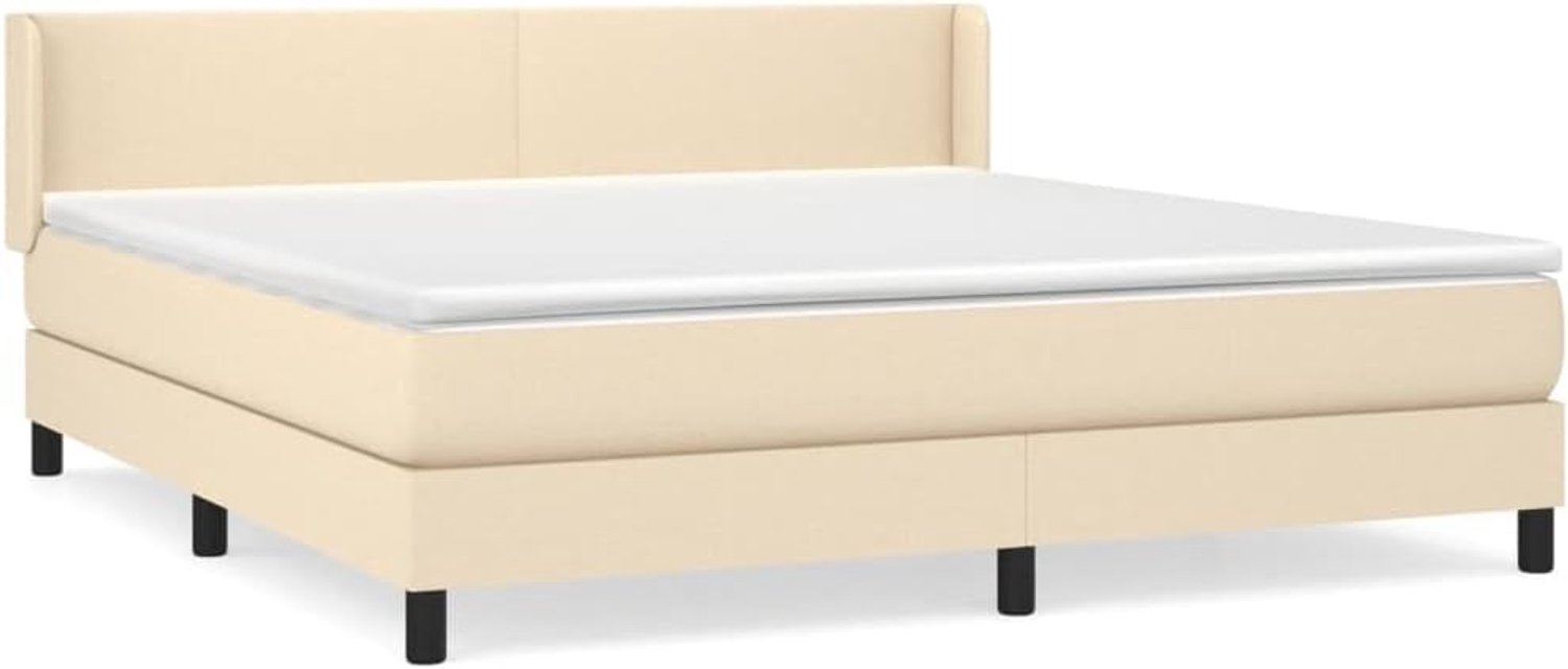 Bedden hotelbedden slaapkamer-bedden dagbed boxspringbed met matras crème 160x200 cm stof voor slaapkamers, hotels, appartementen