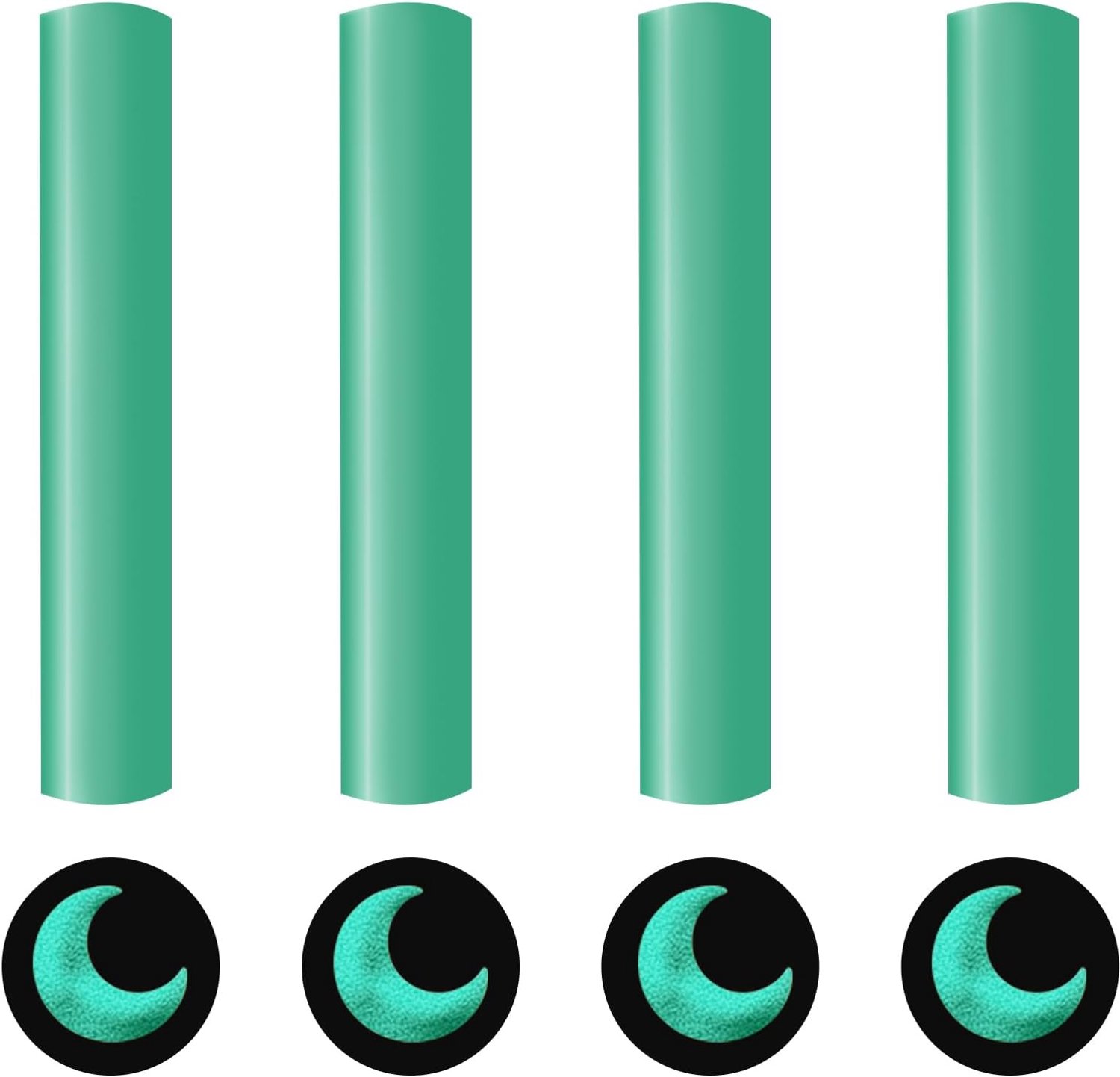 Vinyl Warmteoverdracht, 3D Donzen HTV Bundelvellen Opstrijkbaar Voor T-Shirts, Doe-Het-Zelf Kledingstof (Turquoise, 4 Stuks)