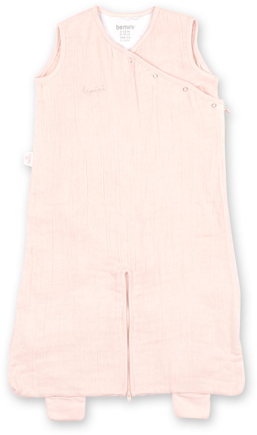 BEMINI Babyslaapzak - MAGIC BAG 4-12m - TOG 0.5 - Hydrofiele zomergaze - Rosa