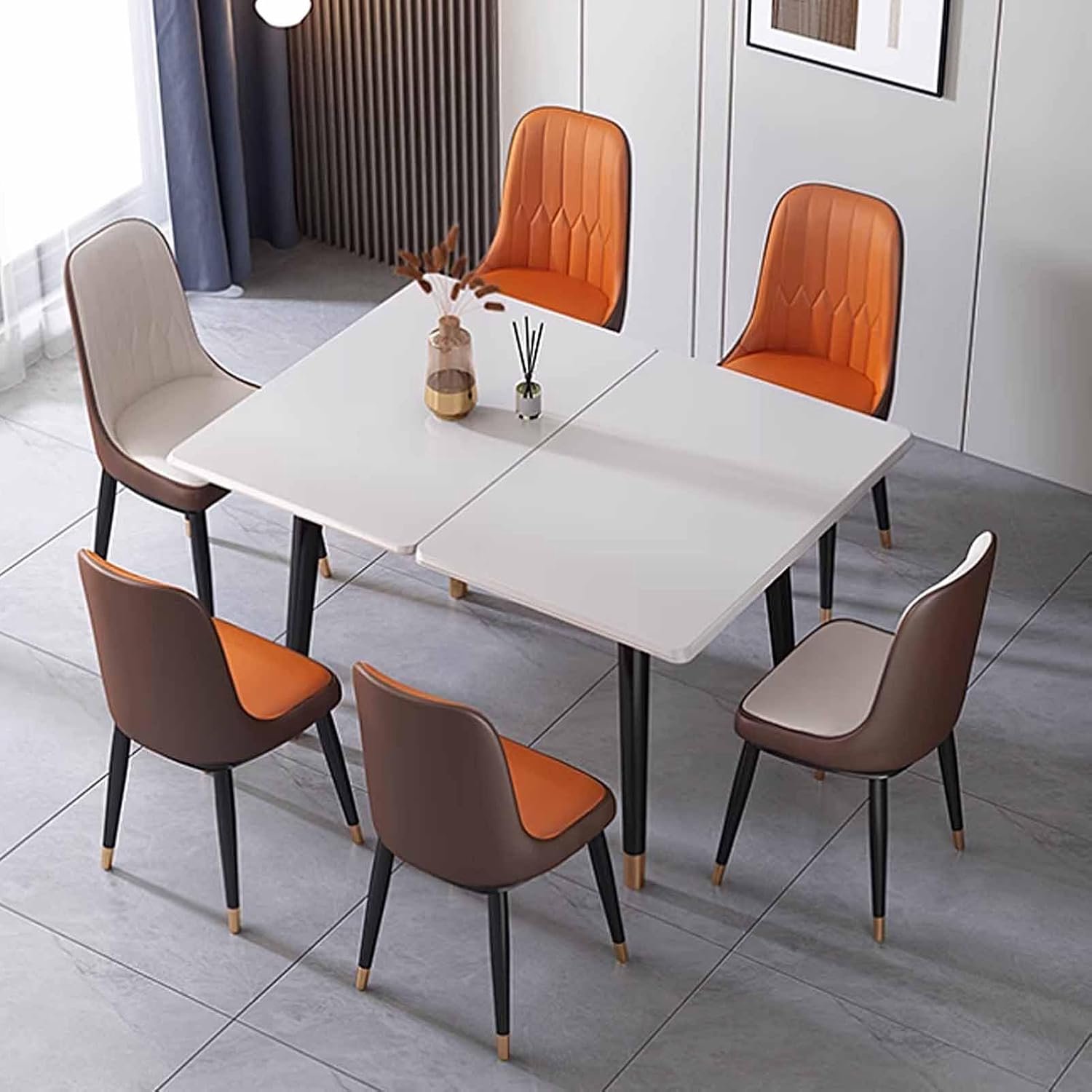 Eettafel van hout, dubbellaagse klaptafel voor 2-8 personen, uitschuifbare keukentafel voor kleine ruimtes, eetkamer, eetkamer, eetkamer, woonkamer, appartement