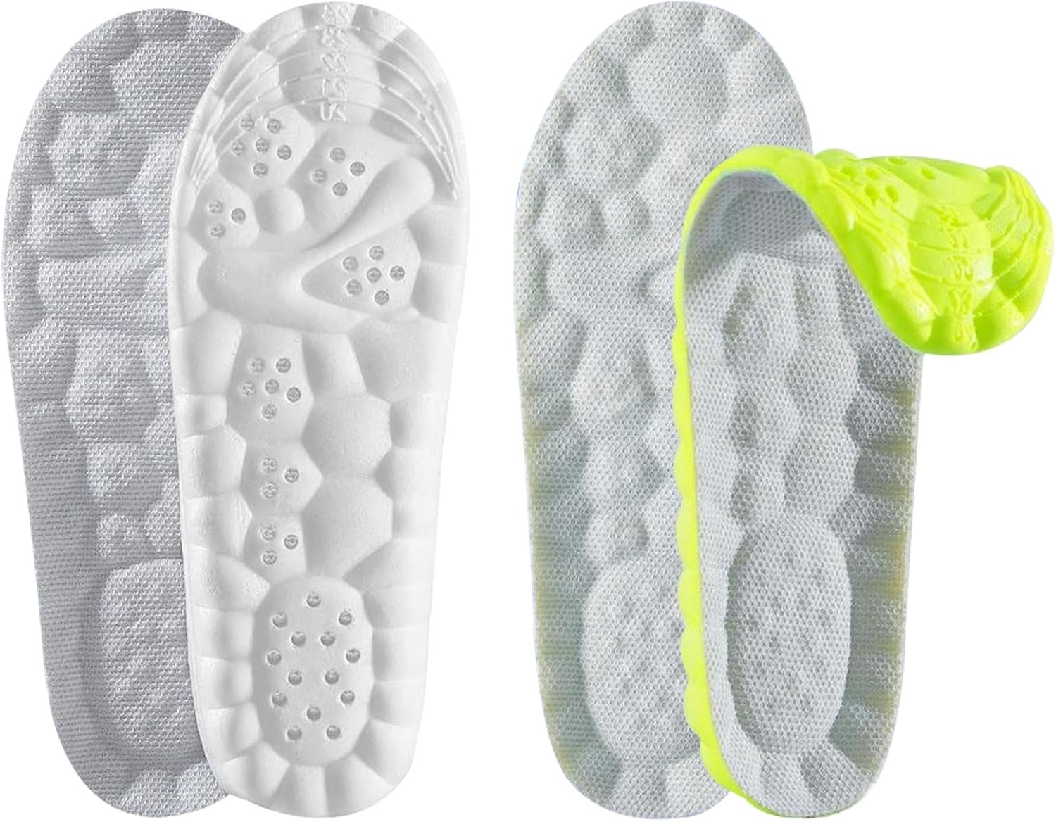 Inlegzolen voor sportschoenen voor kinderen, 2 paar op maat te snijden, zeer elastische dikke inlegzolen van traagschuim, anti-transpiratie, schoenvulling, voor jongens en meisjes (33-35)
