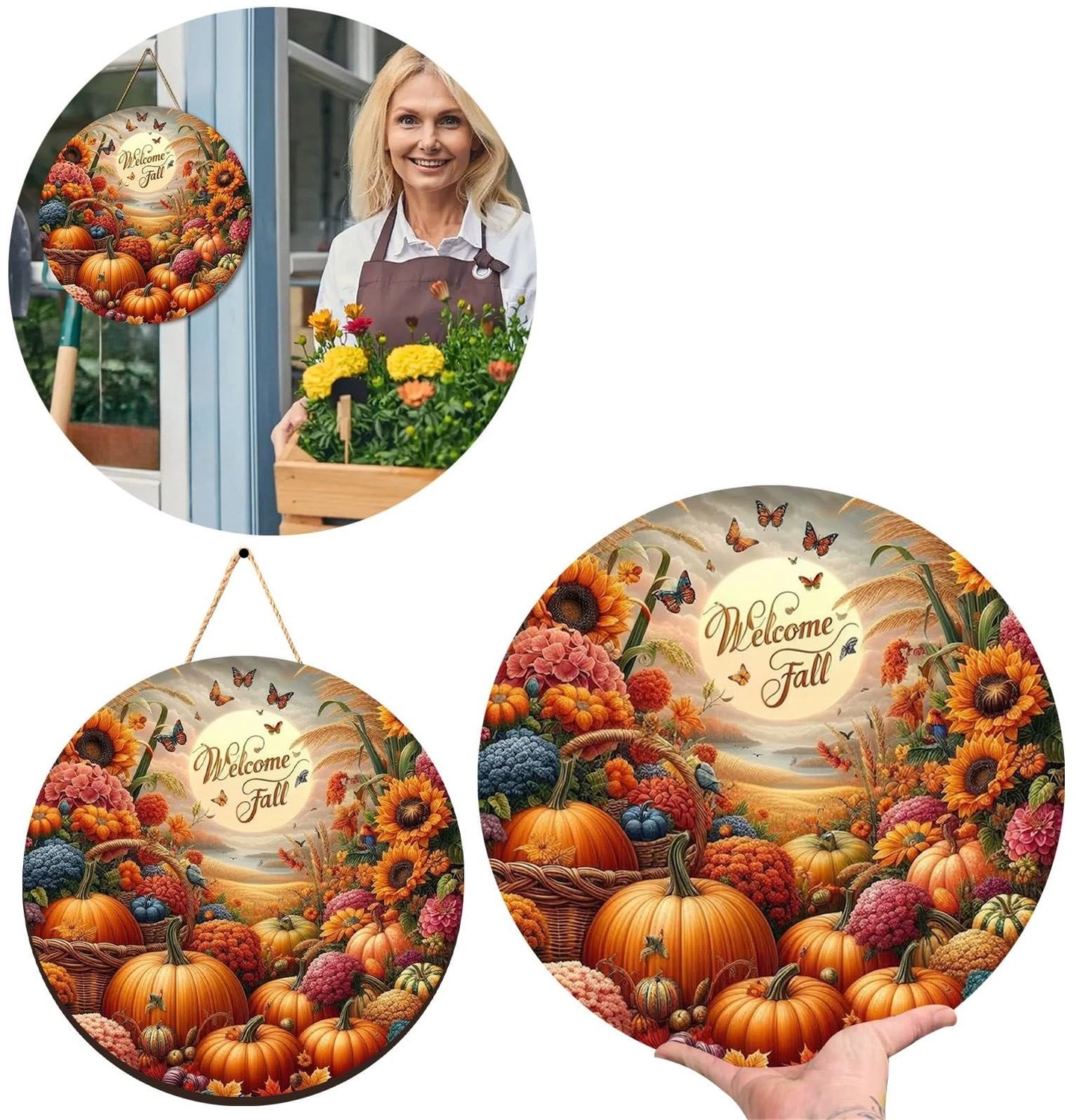 Deurbord met Lazy Cats - Decoratief welkomstbord voor binnen en buiten