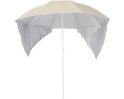 Strandparasol met panelen - Zonnescherm voor de tuin - Zonwering buiten - Airvention-ventilatie - 215 cm - Zandkleur