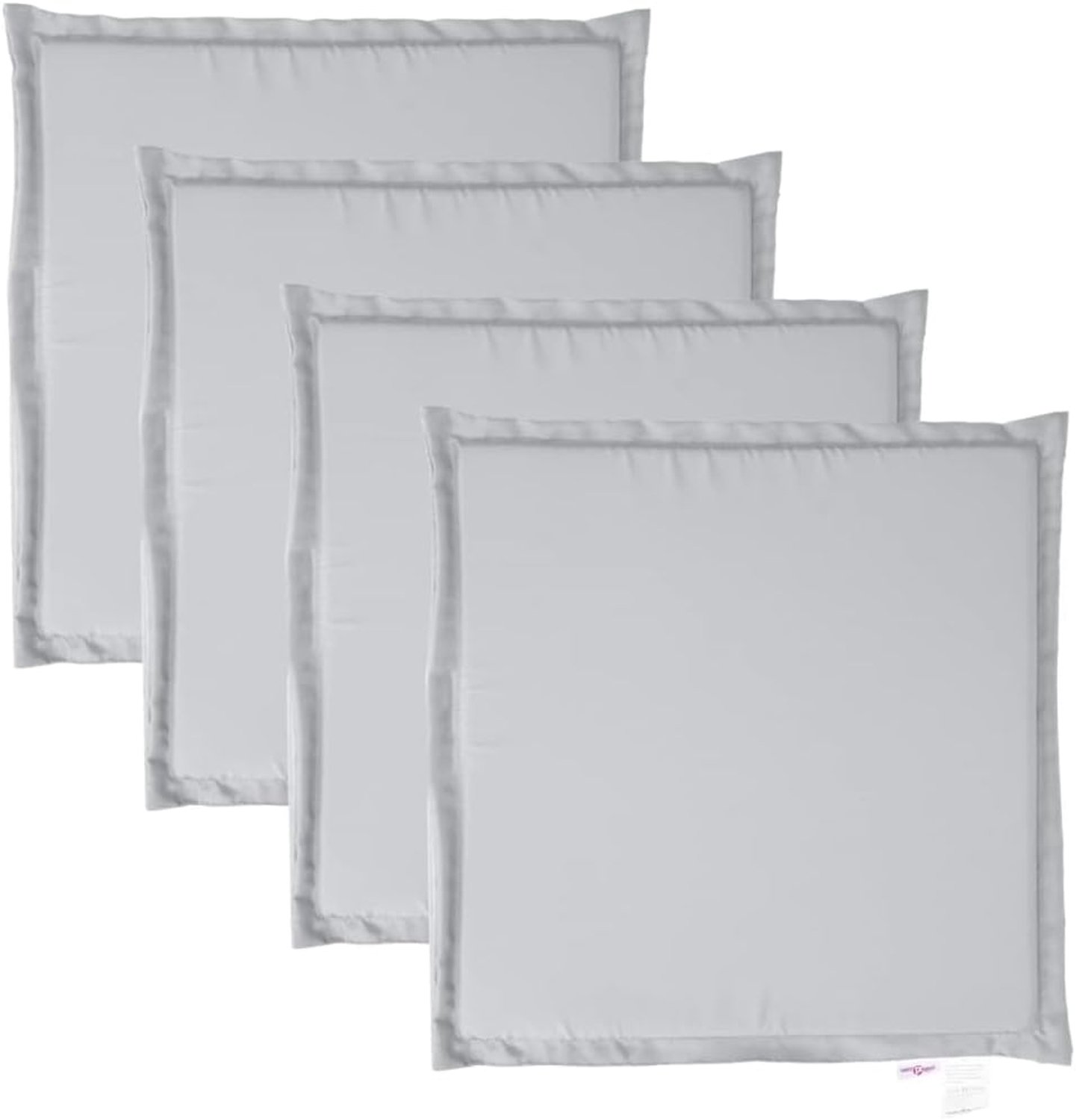 4 stuks, lichtgrijs 45 x 45 x 2 cm, vierkant, waterdicht outdoor zitkussen van zacht polyester met schuimvulling voor tuin, terras en woonkamer