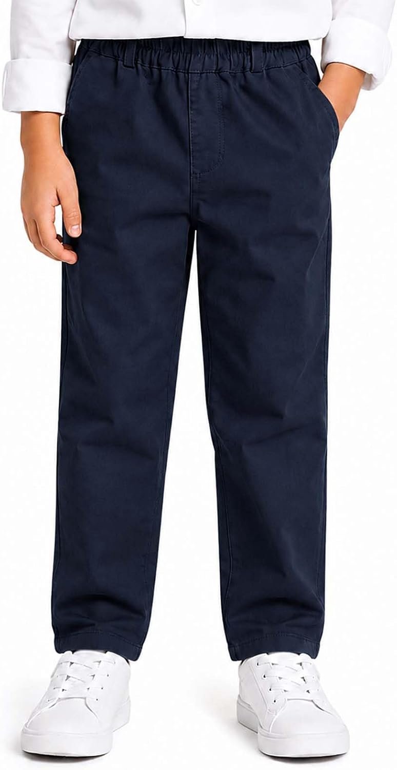 Schoolbroek Slim Fit - Uniformbroek met Elastische Taille, Katoenen Stretch Chino, voor School & Formeel Gebruik