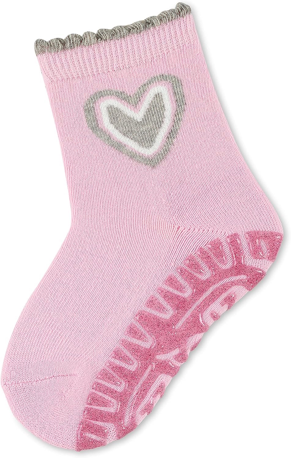 Merkloze Babysokjes met Hartje - Roze, Maat 18