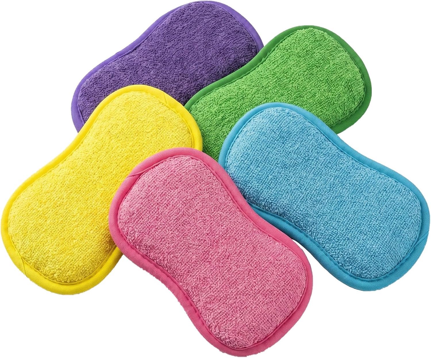 Sponzen, kleurrijk, keukenspons, 16 x 10 cm, schuurspons, sponzen dubbelzijdig, schoonmaakspons, keukensponzen voor servies en badkamer