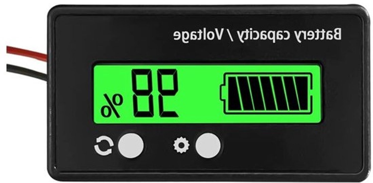 Batterijcapaciteitsmonitor - Spanningsmeter met alarm - Batterijstatus controleren - Universeel voor loodzuur en lithium - 61.5 x 33.3 mm