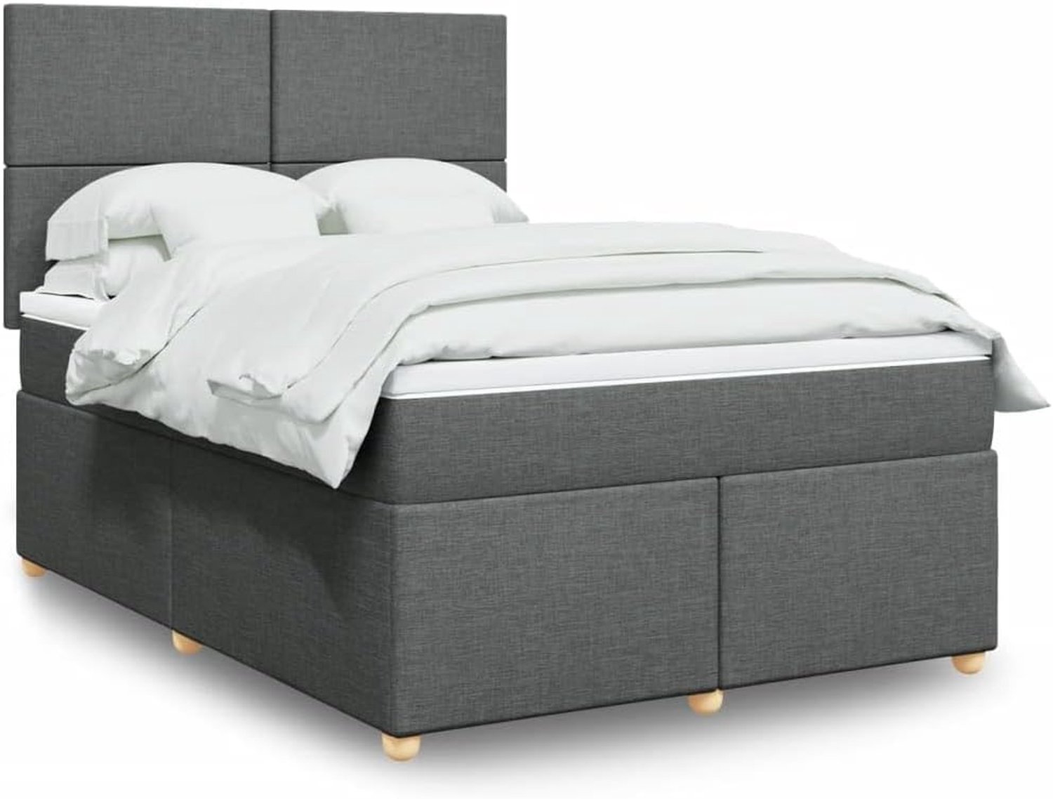 Pocketvering boxspring donkergrijs 160x200 cm