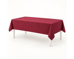 Benza - Bordeauxrood tafelkleed met goudkleurig lurex – 140 x 240 cm – polykatoen
