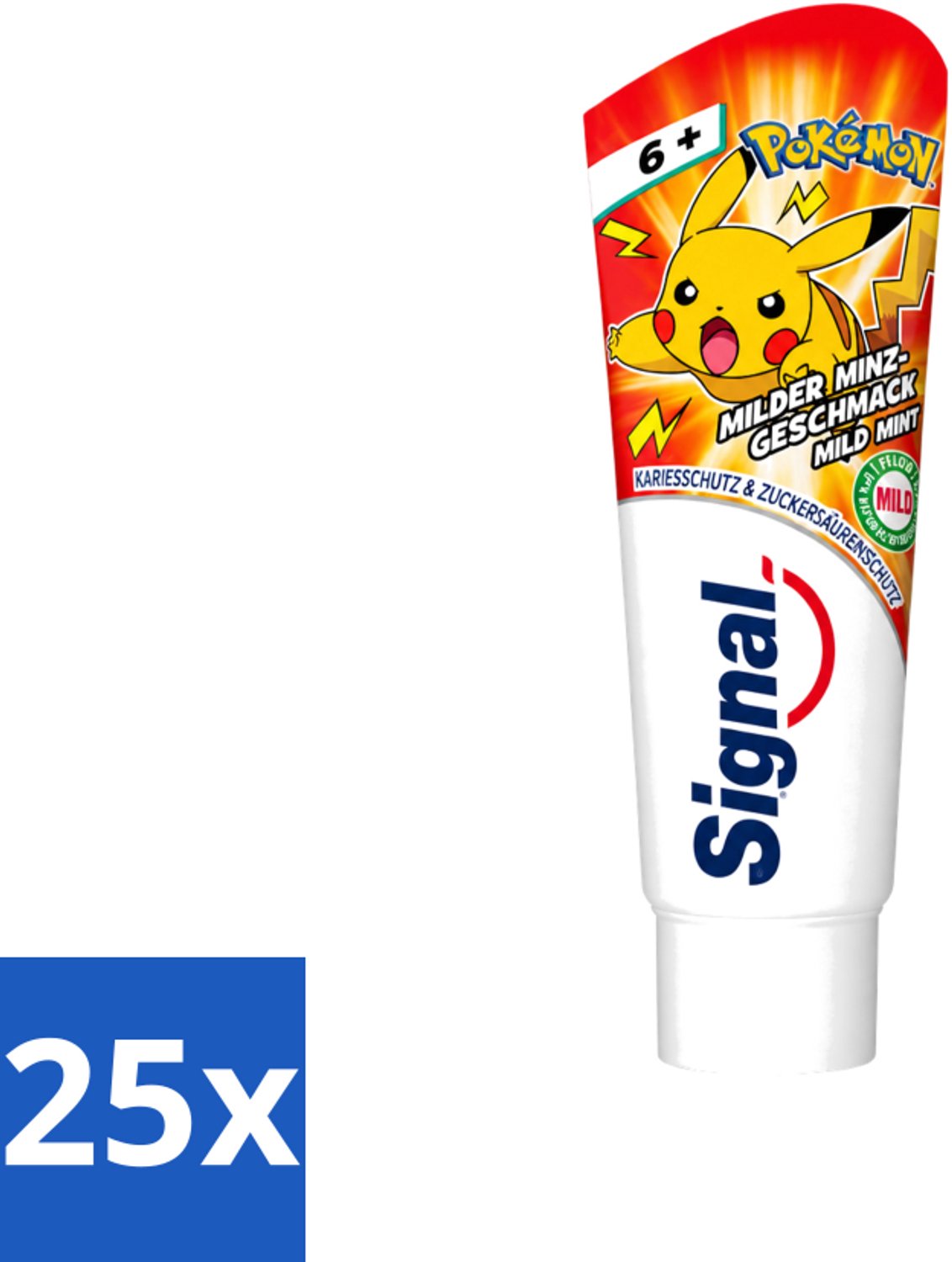 25 x Signal - Pokémon - Tandpasta - Milde Munt Smaak - Anti-Tandsteen - Kinder 6+ Jaar - 75 ml - Voordeelverpakking - 25 stuks