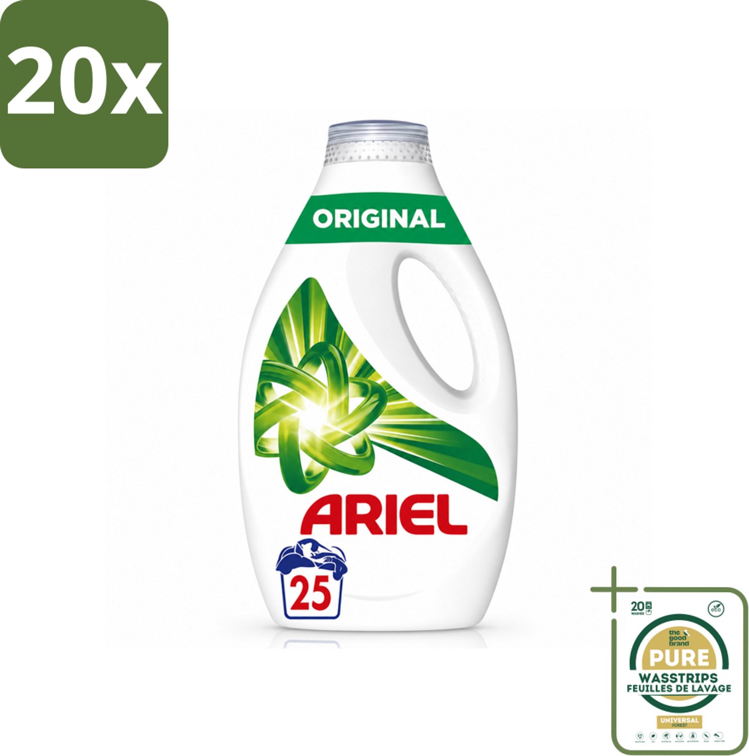 20 x Ariel – Original – Vloeibaar Wasmiddel – 1,13 L - Wasstrips - Vloeibaar Wasmiddel - Wasmiddel Origineel - Fris Wasmiddel - Diepe Reiniging - Koudwasformule