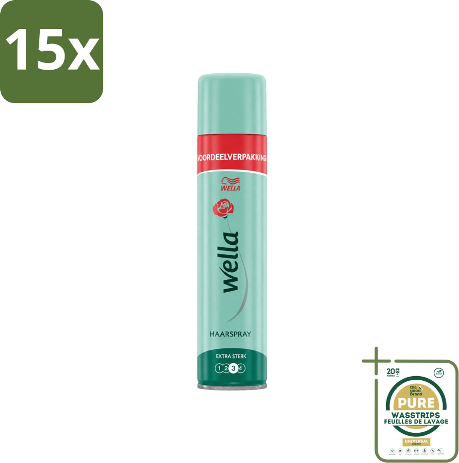 15 x Wella – Forte – Haarspray Extra Strong - 400 ml - Wasstrips - Haarspray - Haarspray Extra Sterk - Haarspray Met UV Bescherming - Haarspray Voor Dagelijkse Gebruik - Haarspray Voor Langdurige Fixatie