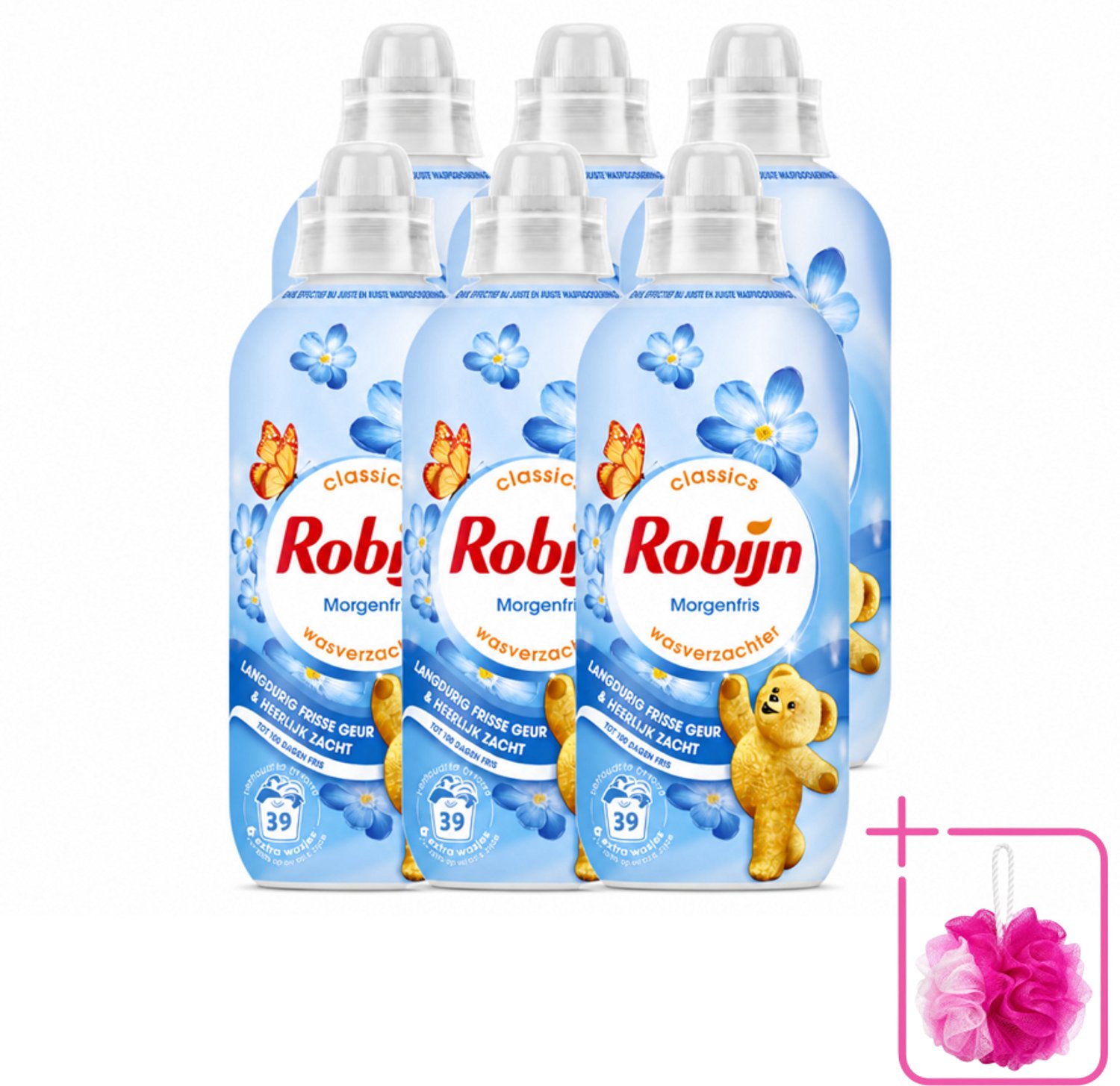6 x Robijn – Wasverzachter – Morgenfris – 780 ml - Bulkverpakking - Wasverzachter - Douchemop - Wasgeur