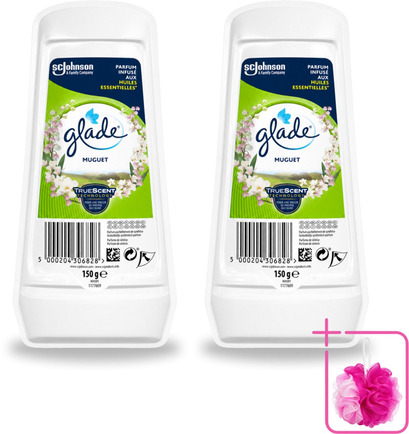 2 x Glade – Luchtverfrisser Gel – Muguet – 150 g - Bulkverpakking - Luchtverfrisser - Douchemop - Geur