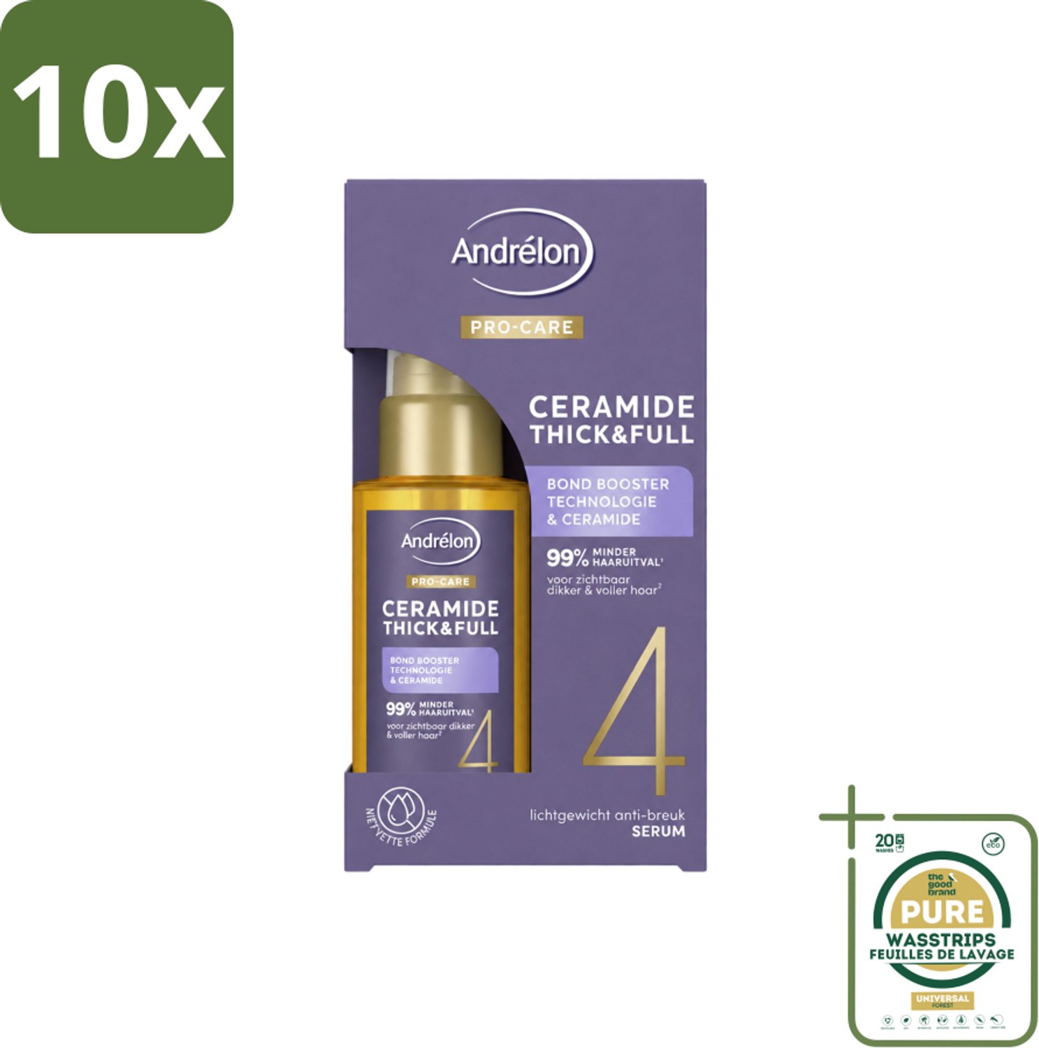 10 x Andrélon – Serum – Pro Care – 50 ml - Wasstrips - Haarverzorging - Haarversterking - Haarverdikking - Haarbescherming - Ceramide