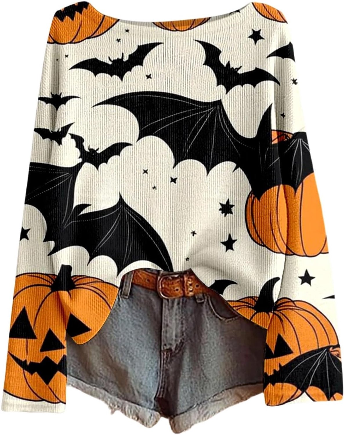 Halloween trui met pompoenprint
