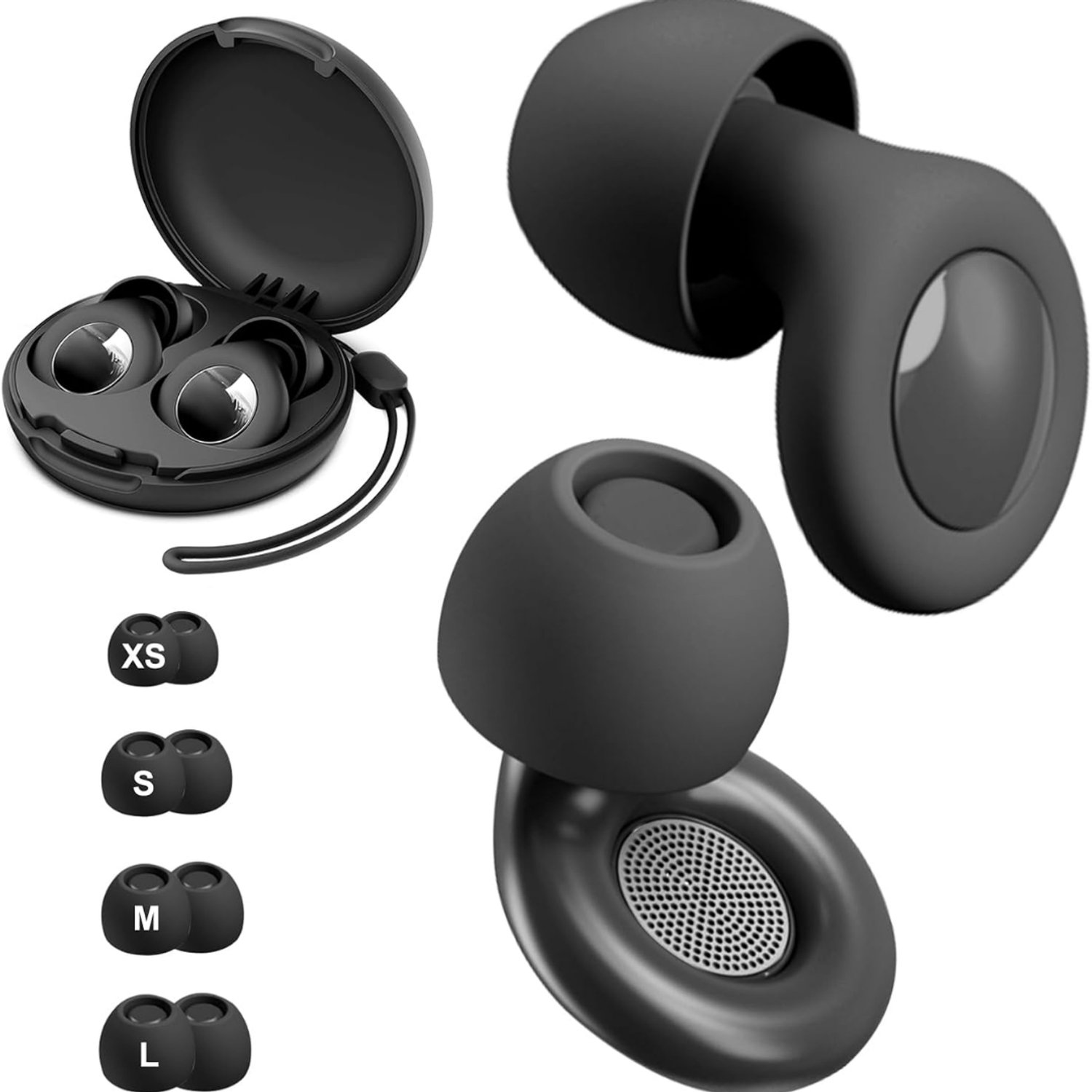 Levo® Noise Cancelling Oordopjes - Zwart - 1cm x 3cm x 3cm; 4.4g