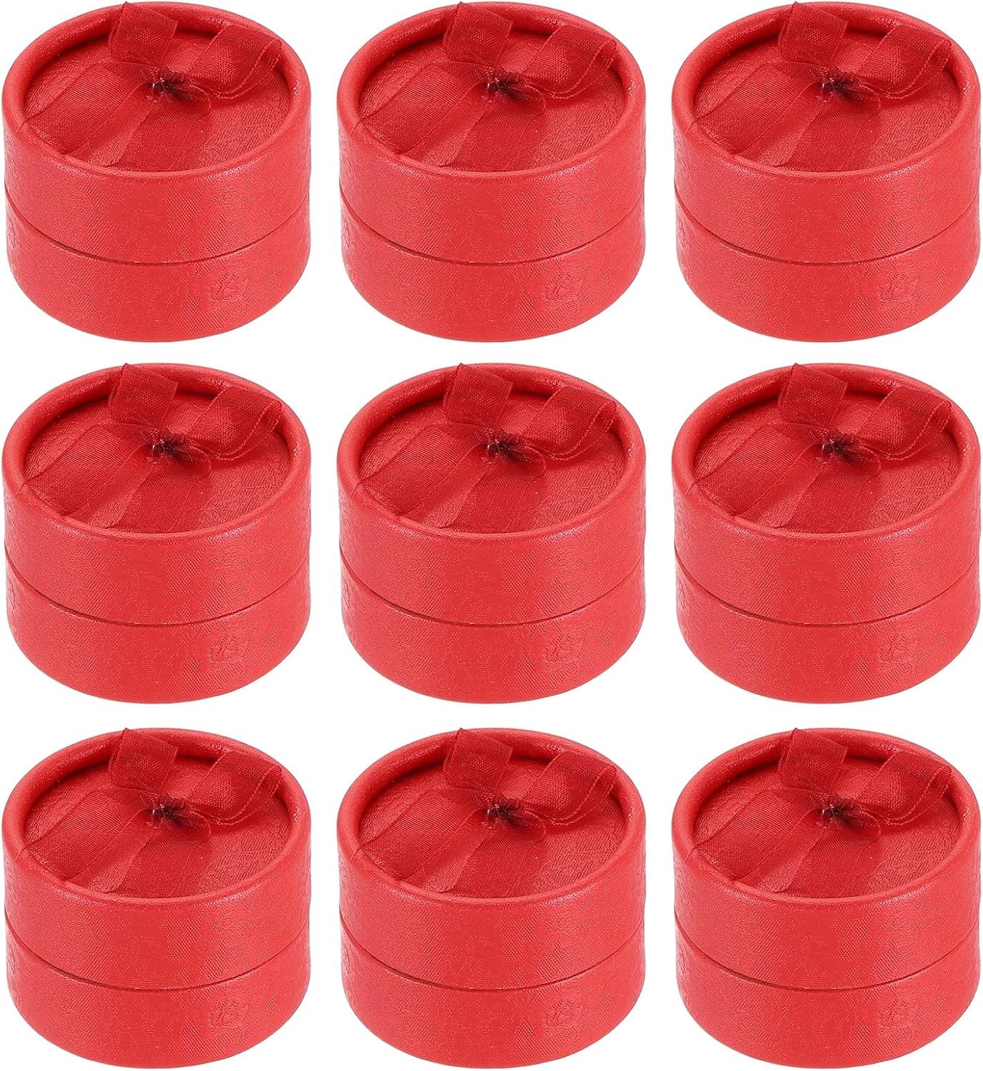 Ringdozen 5,5 x 5,5 cm - set van 9 stuks - rood kraftpapier - voor sieraden en cadeaus - Vemera