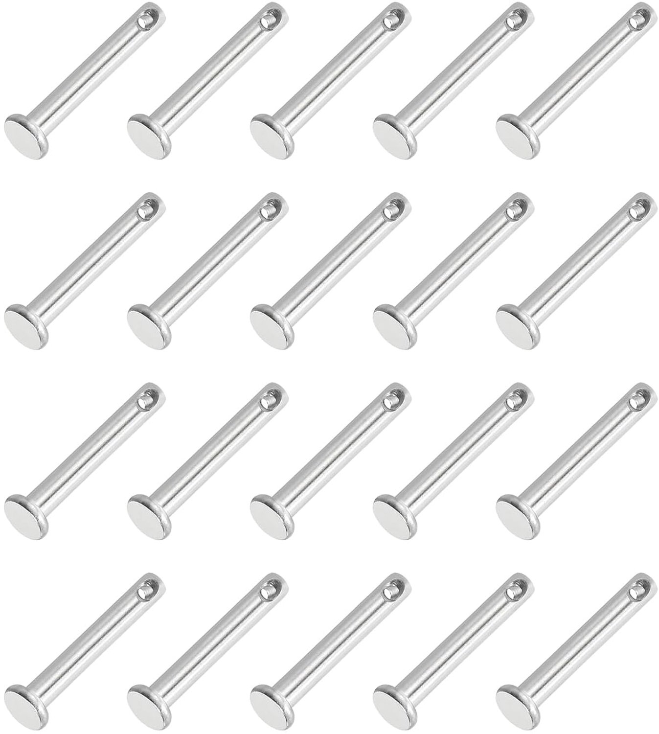Oogpennen 20 x 3 mm - Roestvrij staal - Platte kop - Ideaal voor spindelvergrendelingssysteem - 20 stuks - ServiceTopper