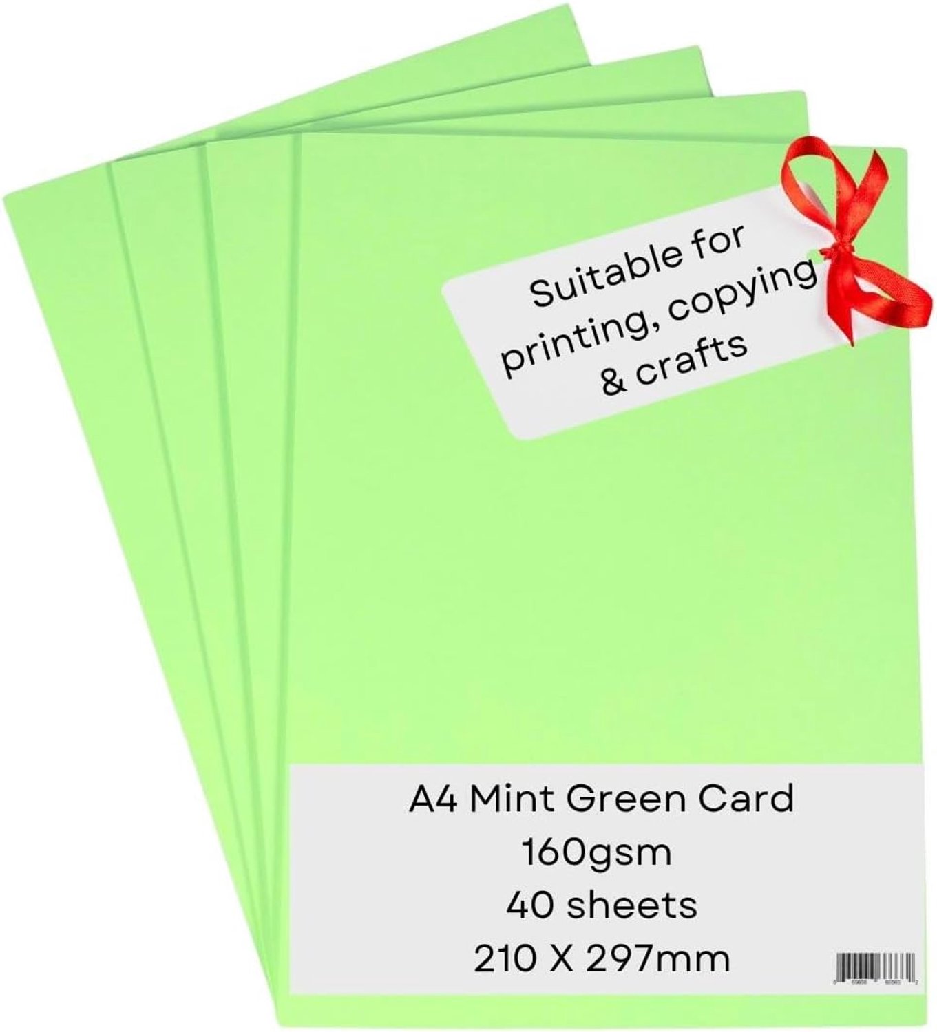 A4 kaartpapier 160 g/m² - lichtgroen - 40 vellen - ideaal voor knutselen, printen en kopiëren - m-winkel