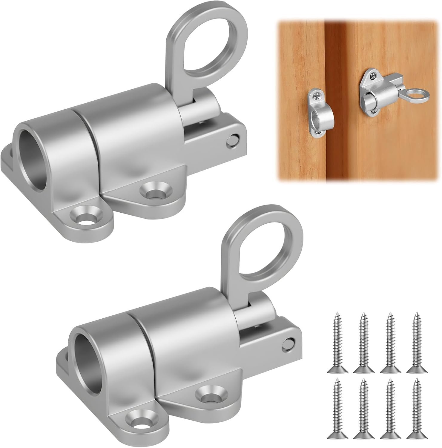 Automatische deursloten 2-delig - aluminiumlegering - duurzame veergrendel - ideaal voor schuifdeuren en tuinhekken - Vemera