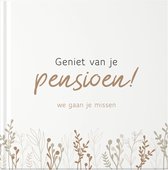 Fyllbooks - Afscheidsboek Pensioen Collega - Invulboek - Afscheid Collega - Pensioen Cadeau - Bloemen - Geschikt voor: 25 Personen
