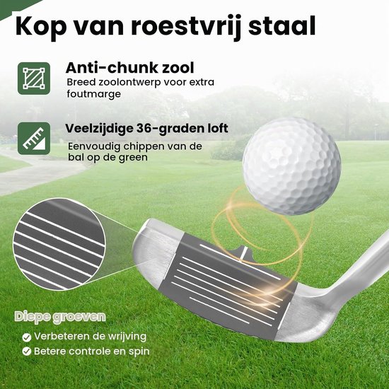 COSTWAY Golf Chipper, 89 cm golfclub met roestvrijstalen kop & antislip handgreep voor rechtshandigen, Pitching Wedge 36 graden voor dames heren van Costway — afbeelding 2