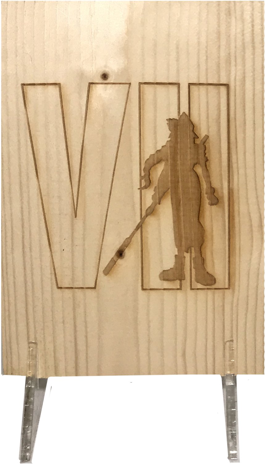 CharredArt - Houten Bord Final Fantasy 7 Aerith Gainsborough | Games - Hout kunst - Wanddecoratie - Interieur