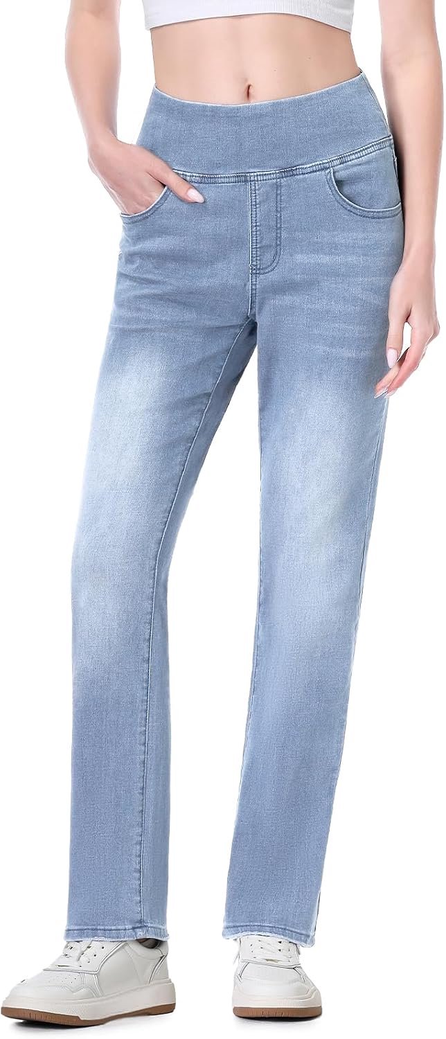 Fit jeans met hoge taille, stretch