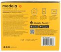Achterkant van verpakking met richtlijnen voor het bewaren van moedermelk en QR-code.