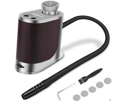 Velmio Rookpistool – Cocktail Smoker – Smoking Gun – Rookapparaat voor Whisky, Cocktails, Vlees & BBQ – Draagbare Koudroker – Kerstcadeau voor Kookliefhebbers – Zonder Stolp – Zilver