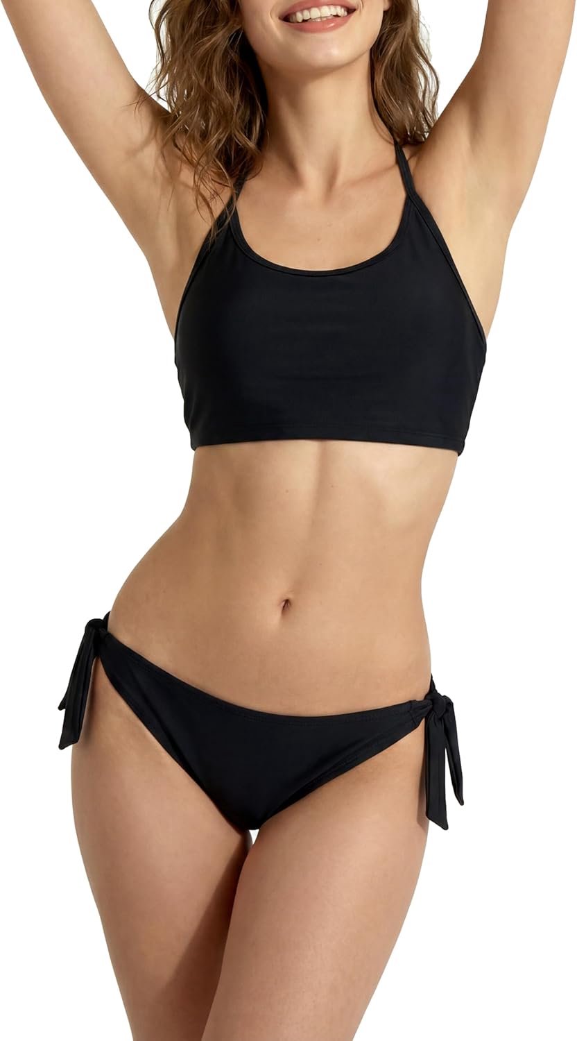Bikini set met halternek en strikjes aan de zijkant
