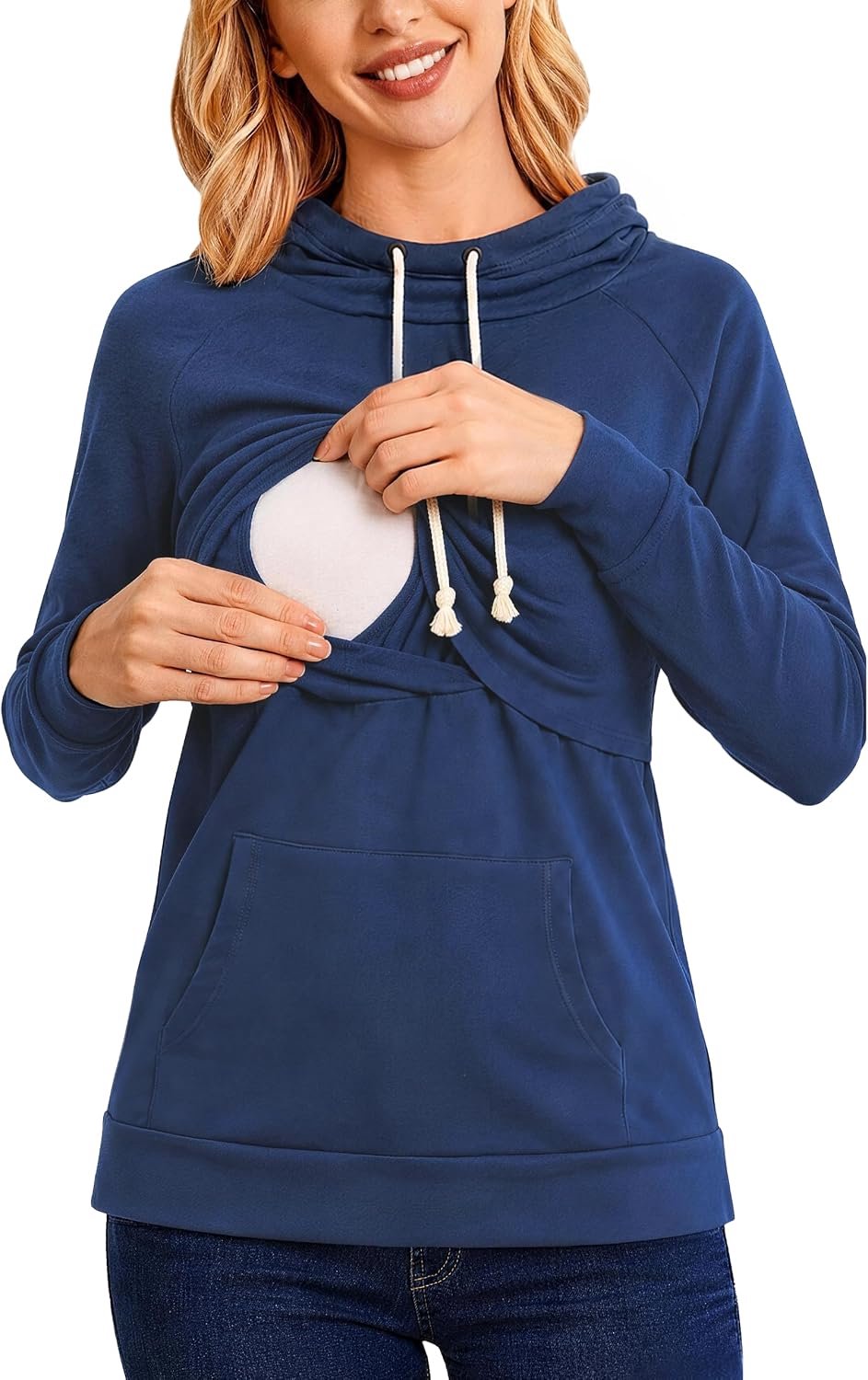 Hoodie met lange mouwen voor borstvoeding
