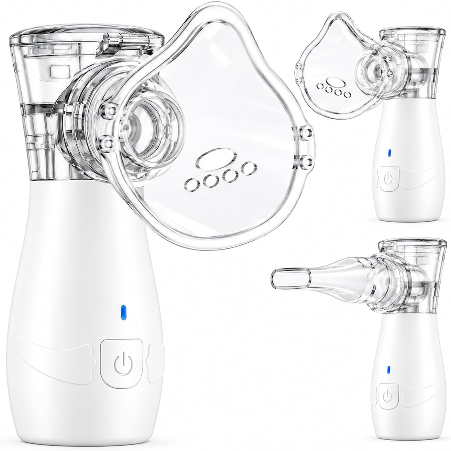 Inhalator voor volwassenen en kinderen, stil en draagbaar, 2 modi, oplaadbaar, zelfreinigend