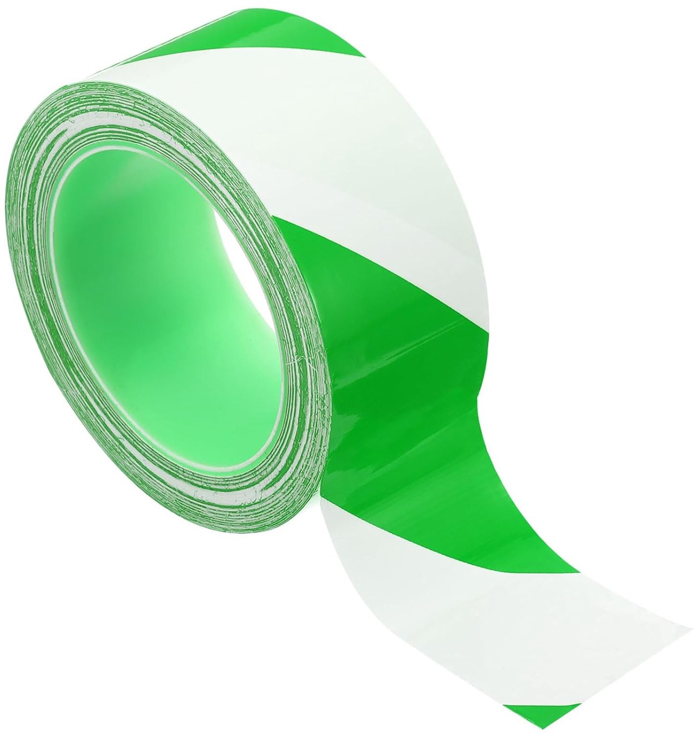 veiligheidstape 33 m x 48 mm - groen wit TPE - sterke lijm - geschikt voor vloermarkering - Vemera