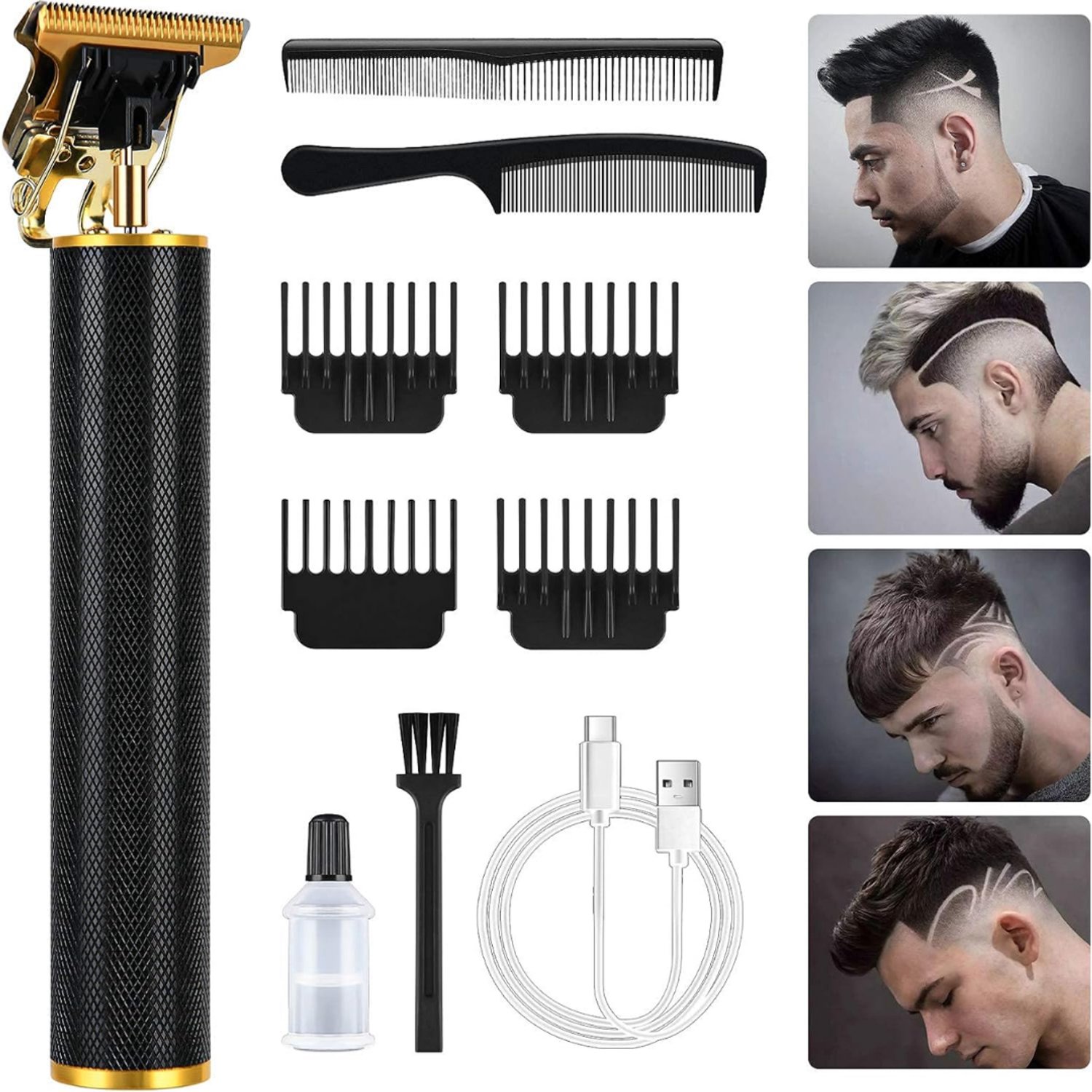 Levo® Trimmer Baard - Trimmer - Zwart/Goud - 21cm x 8cm x 5cm