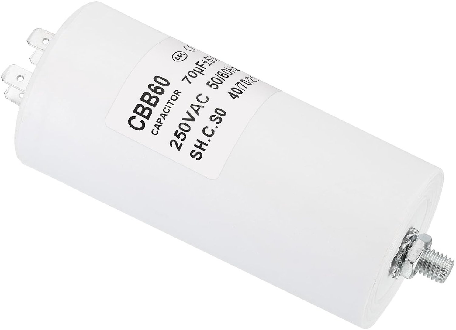 Startcondensator 70µF AC 450V - 4-polig - cilinder met schroeven M8 - geschikt voor wasmachine en waterpomp - ServiceTopper