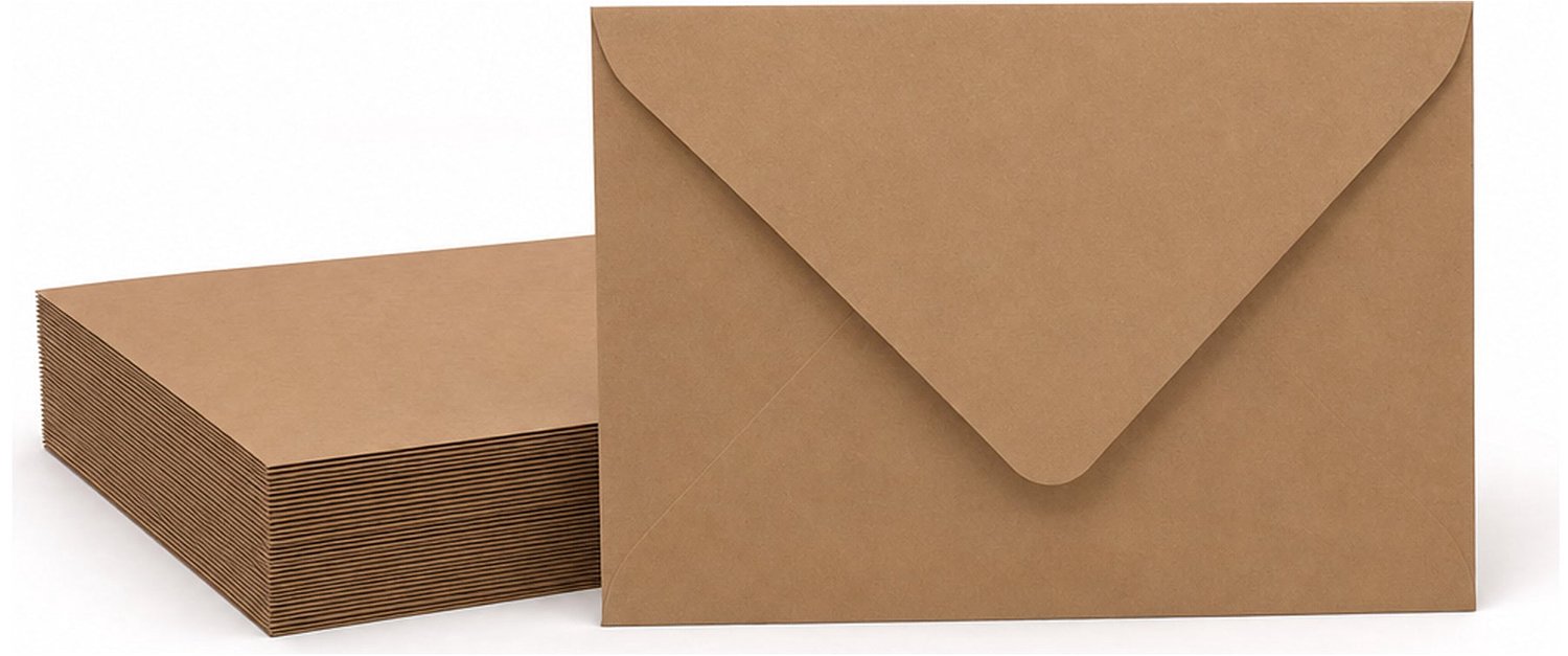 Enveloppen Bruin 13x18 cm - 100 stuks - 120 gram - Bruine Enveloppen - Wenskaart Envelop