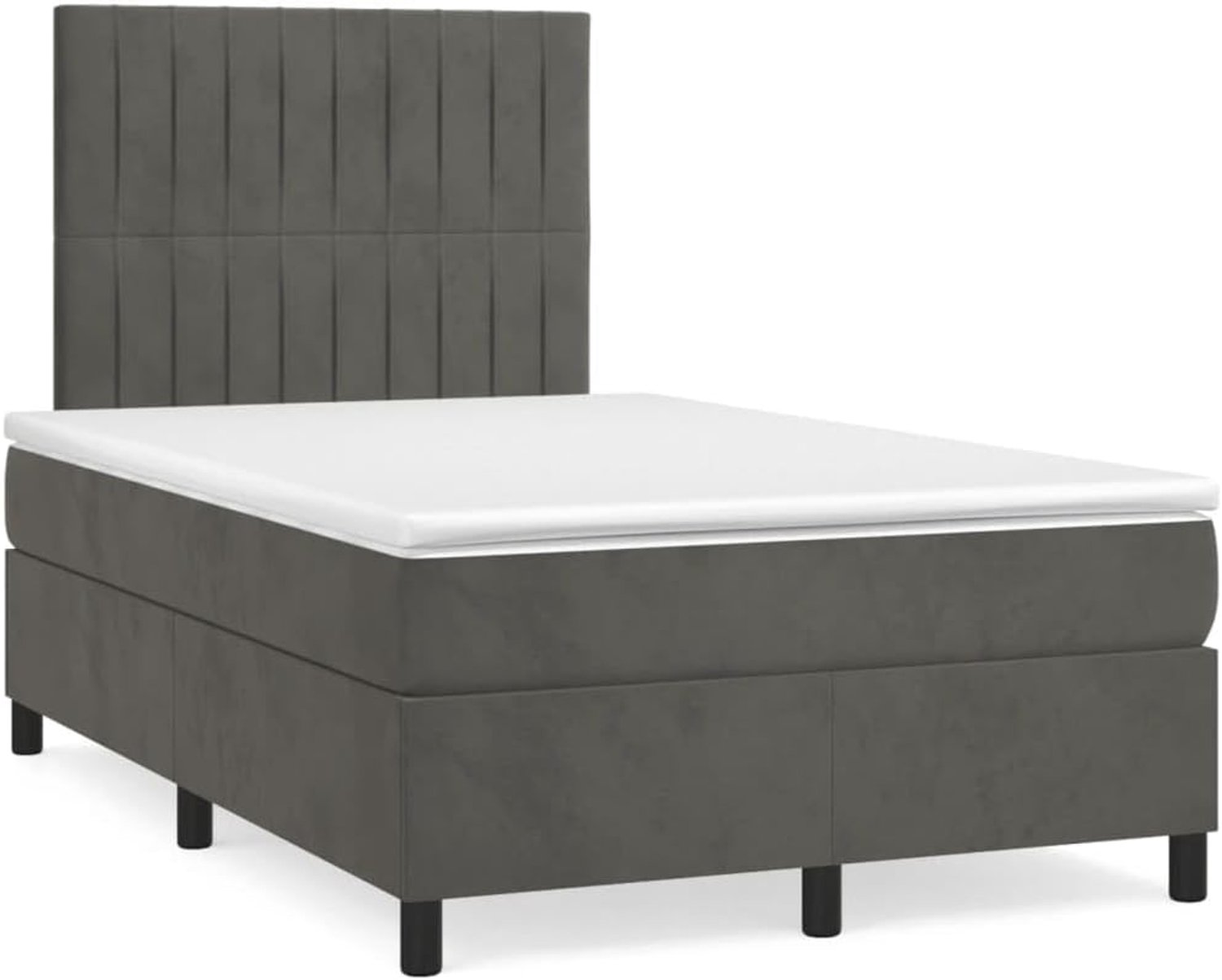 Verstelbaar hoofdbord pocketvering 120x190 cm donkergrijs