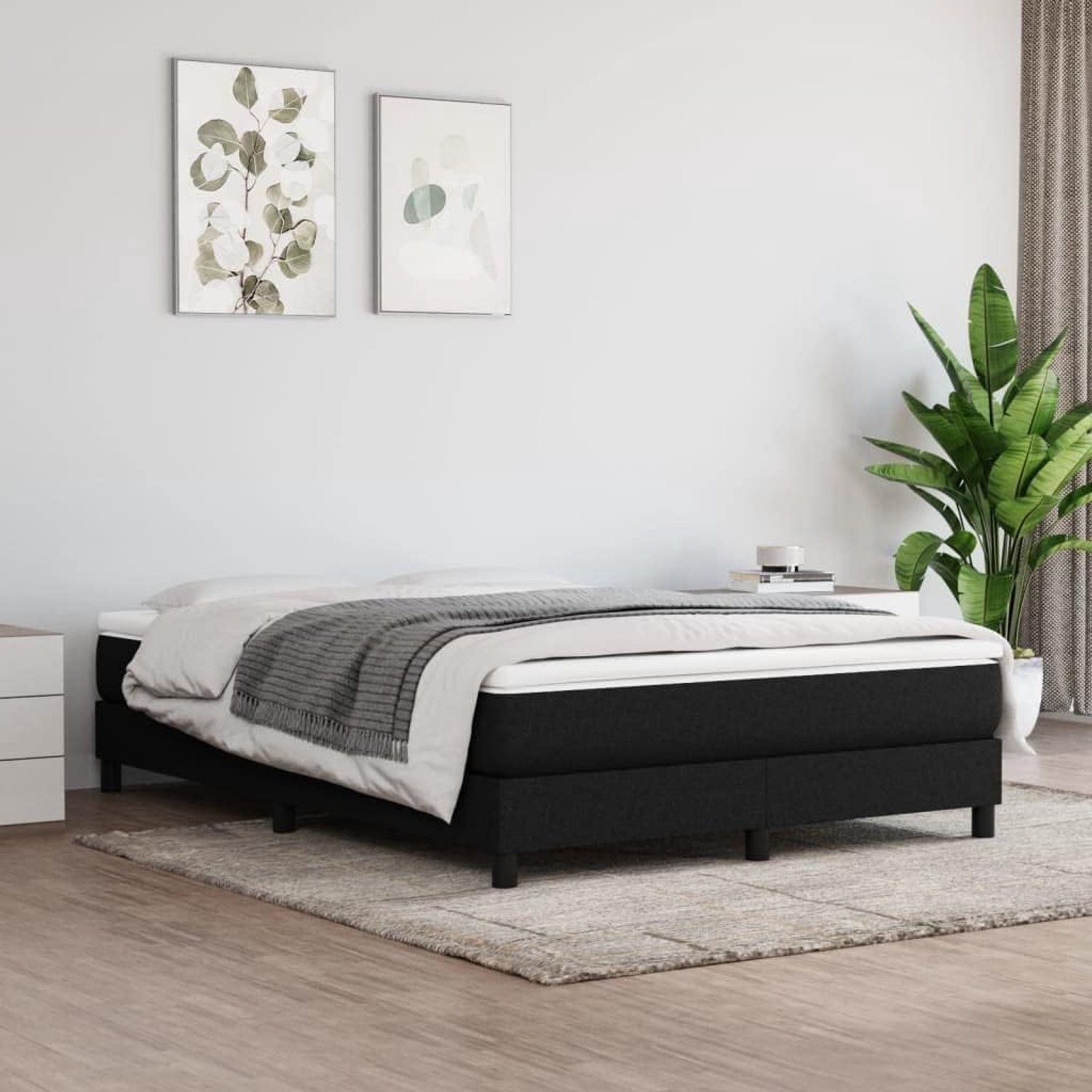 Pocketvering Middelhard 140x200 cm Zwart