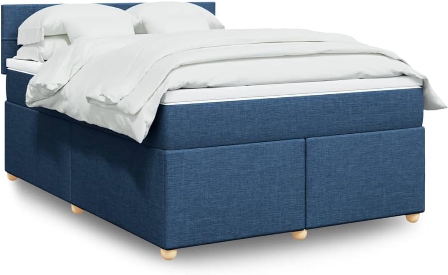Pocketvering Blauw 160x200 cm