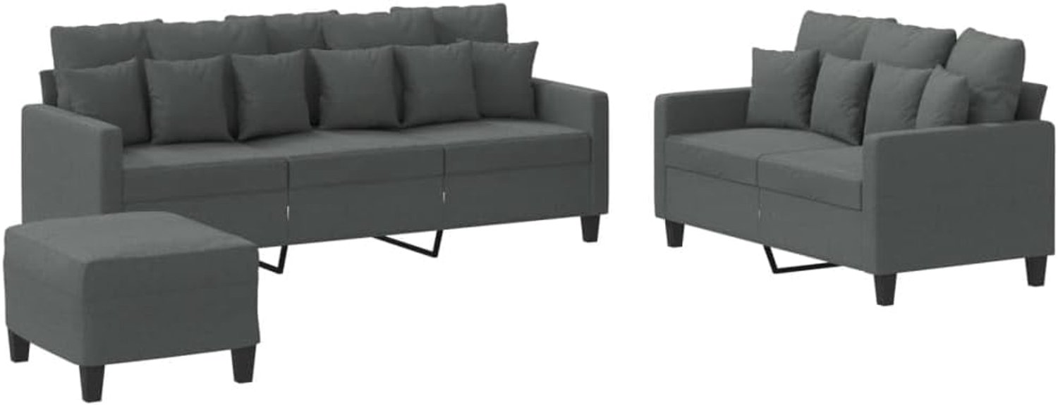 3-delig, met kussens, donkergrijs, voor woonkamer, kantoor, slaapkamer, logeerkamer