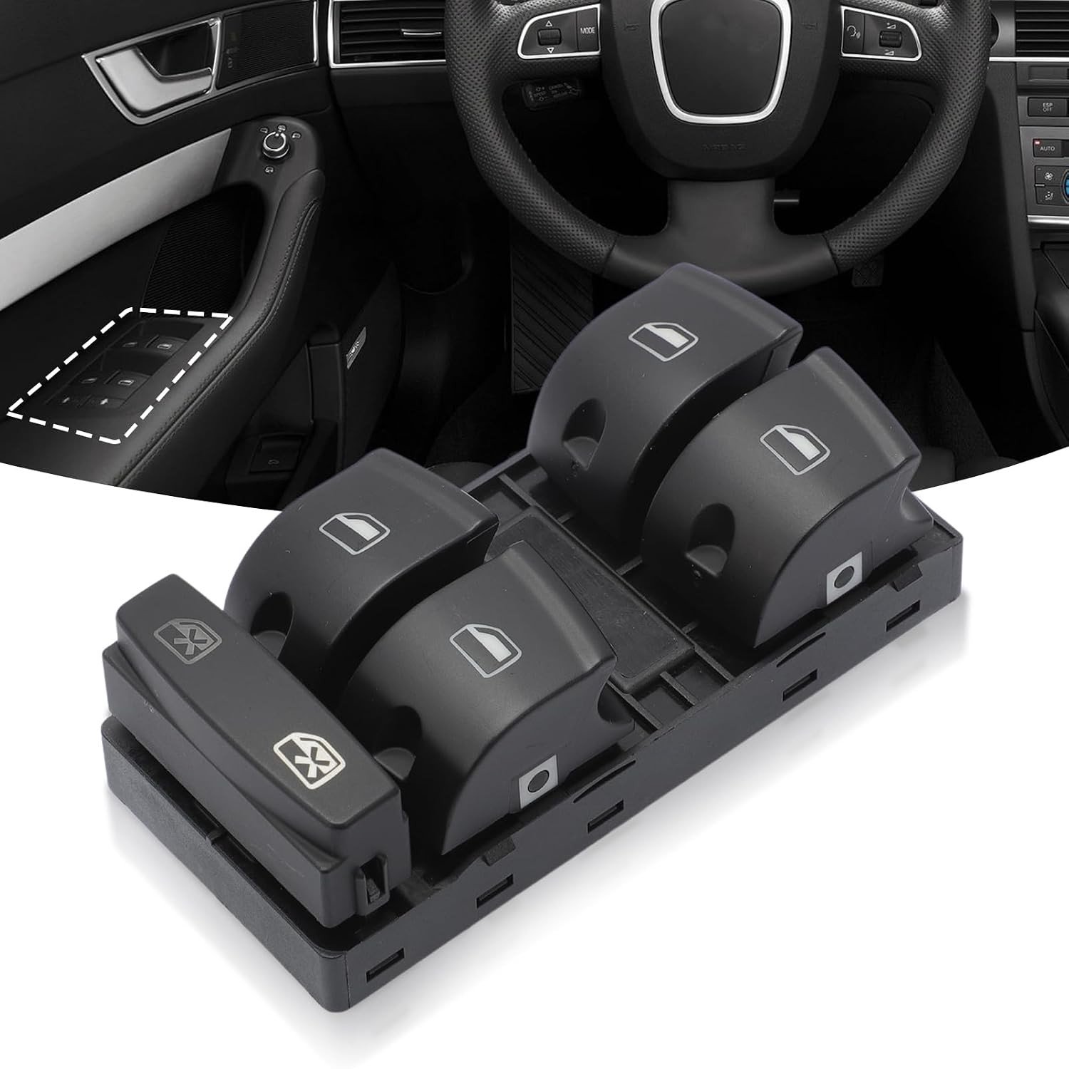 Raamschakelaar voor Audi A3, A6, S6 en Q7 - Vervangingsonderdeel 4F0959851, 4F0959851G, 4F0959851A, 4F0959851F - Betrouwbare kwaliteit en eenvoudige installatie